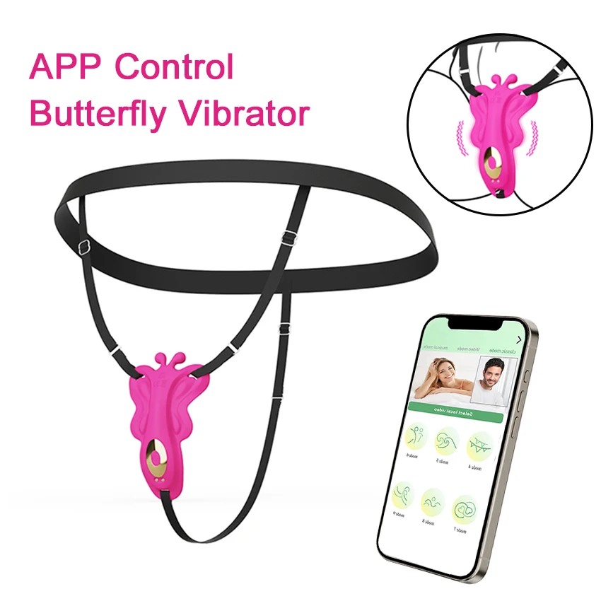 팬티 진동기 APP 제어 Clitoral Stimulator 미니 웨어러블 나비 진동기 섹스 토이 Masturbator Clitoris Massager for Women