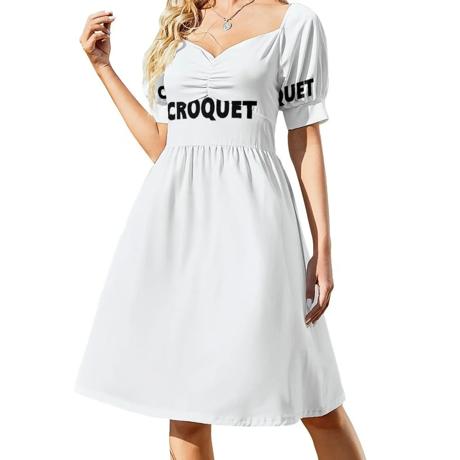 

CROQUET Short-Sleeved Dress Bride dresses chic and elegant evening dress Dress