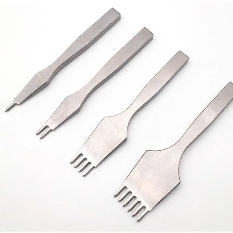 Diamond Pricking Iron, DIY Leather Punching Tool, Polished Teeth Oblique Flat Chisel, Leather Carving Craft Punch