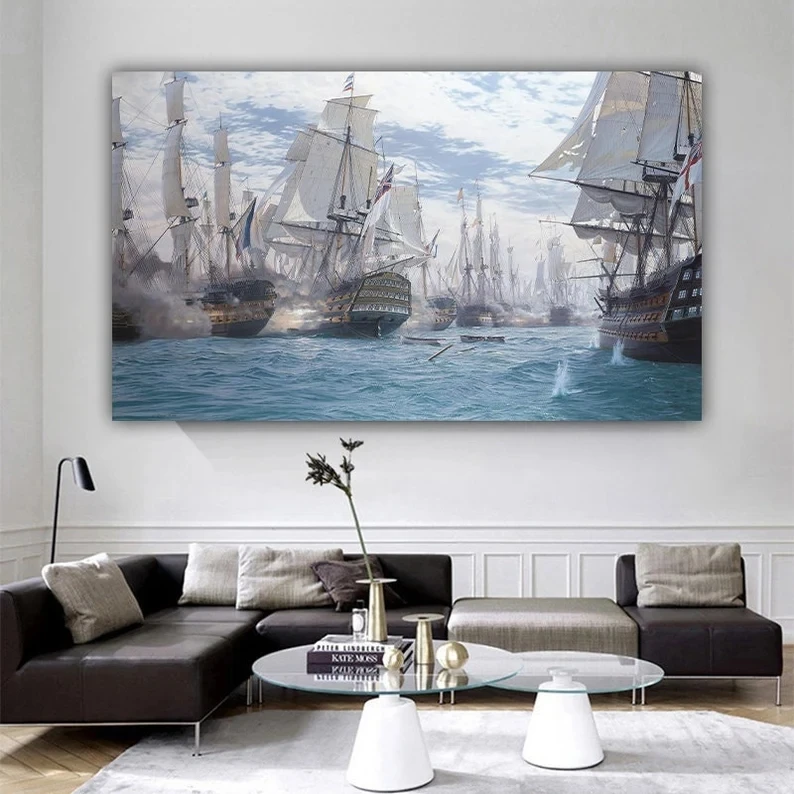 pirate ships canvas painting print sailing warships wall Art Painting And Posters decor Home decor office decor Unframed