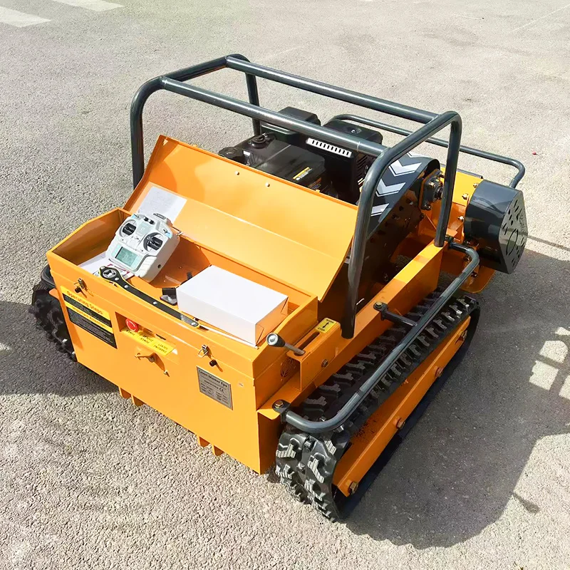 Cortador de grama com controle remoto CE EPA de venda quente personalizado, cortador de grama pequeno com esteiras para agricultura de jardim