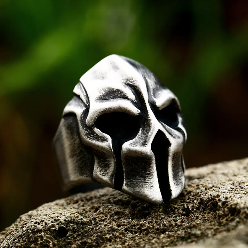 Beier New Store Updated Design 316L Stainless Steel The Spartan Warrior Skull Punk Ring Fashion Jewelry LLBR8-414R