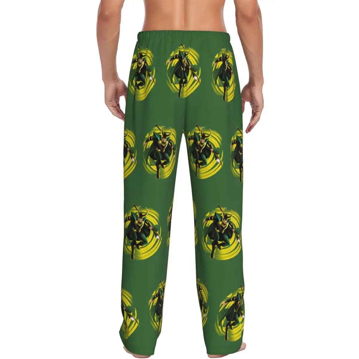 Custom Print Herren Loki Pyjamahose Super Villain Nachtwäsche Sleep Lounge Bottoms mit Taschen