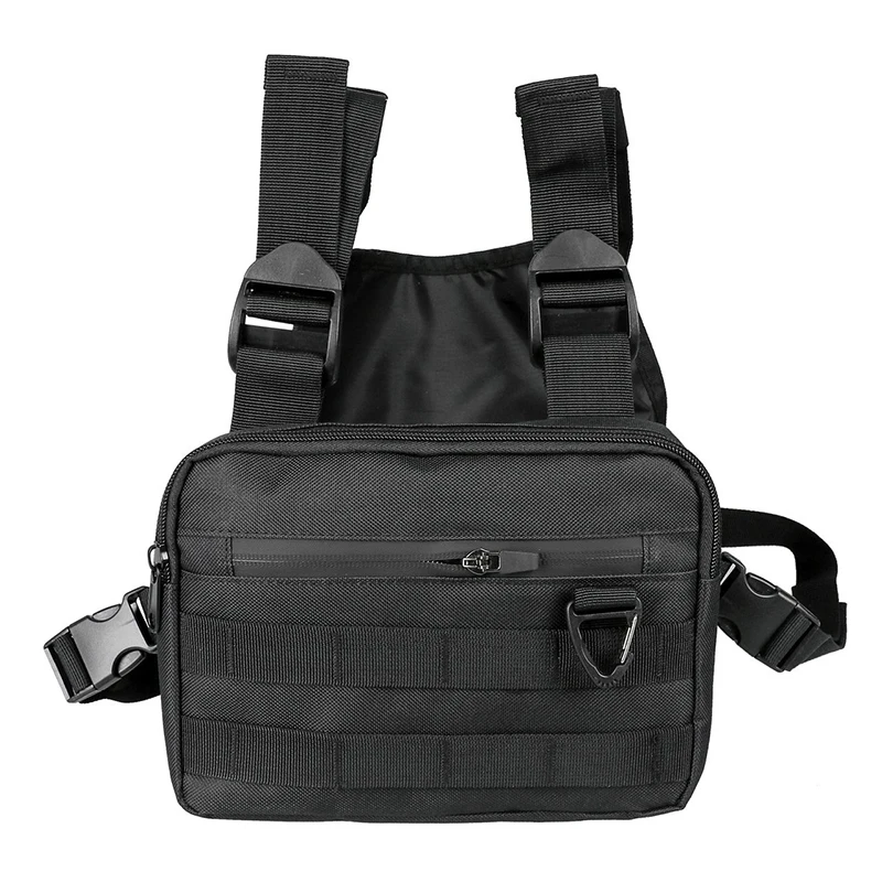 Hip-hop Streetwear Chest Rig Bag Men High Quality Nylon Unisex Chest Bags Casual Sport Storage Vest Pocket Solid Color Backpack