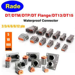 5/10/100 Sets DEUTSCH 2/3/4/6/8/12 Pin DT/DTM/DTP/DT15/DT13 Waterproof Connector Automotive Sealed Plug DT06-2S DT04-2P