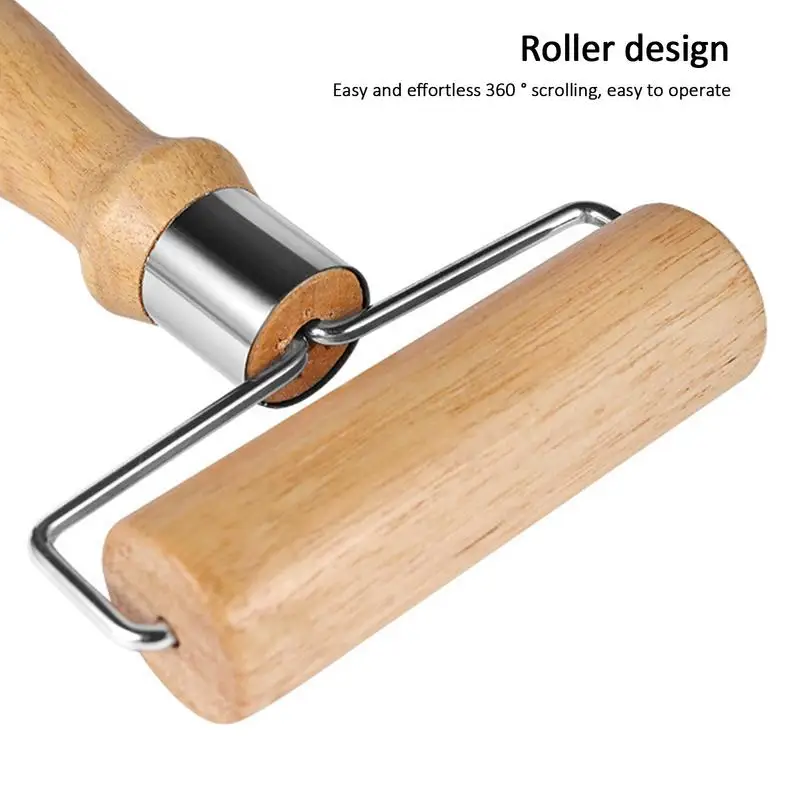 Rolling Pins With Handles Wooden Dough Roller For Baking Dough Pizza Cookies Washable Non Stick Rolling Pins For Home Restaurant