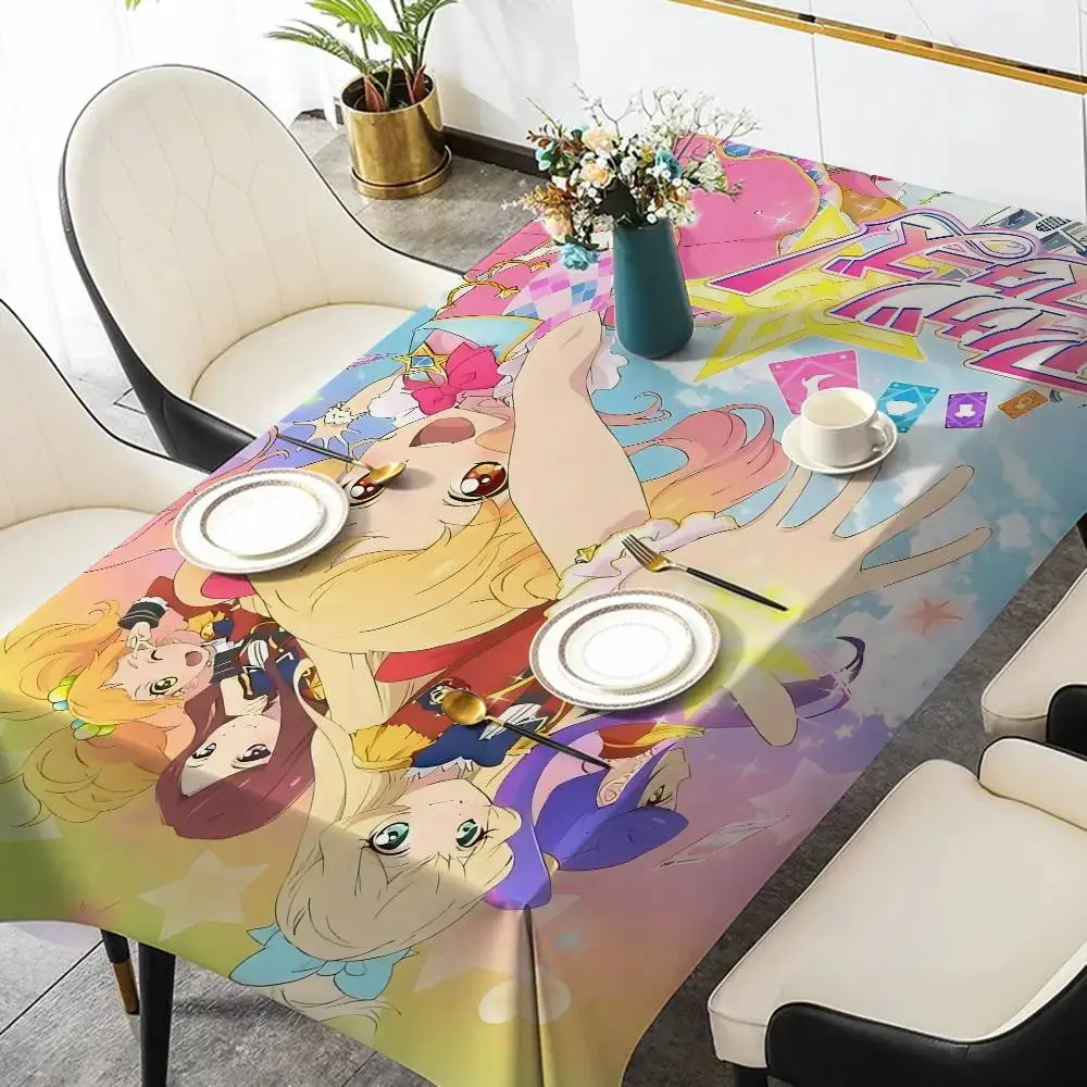Anime Aikatsu Table Cloth Polyester Print Waterproof Oilproof Rectangular Party Table Cover Tablecloth Picnic Mat