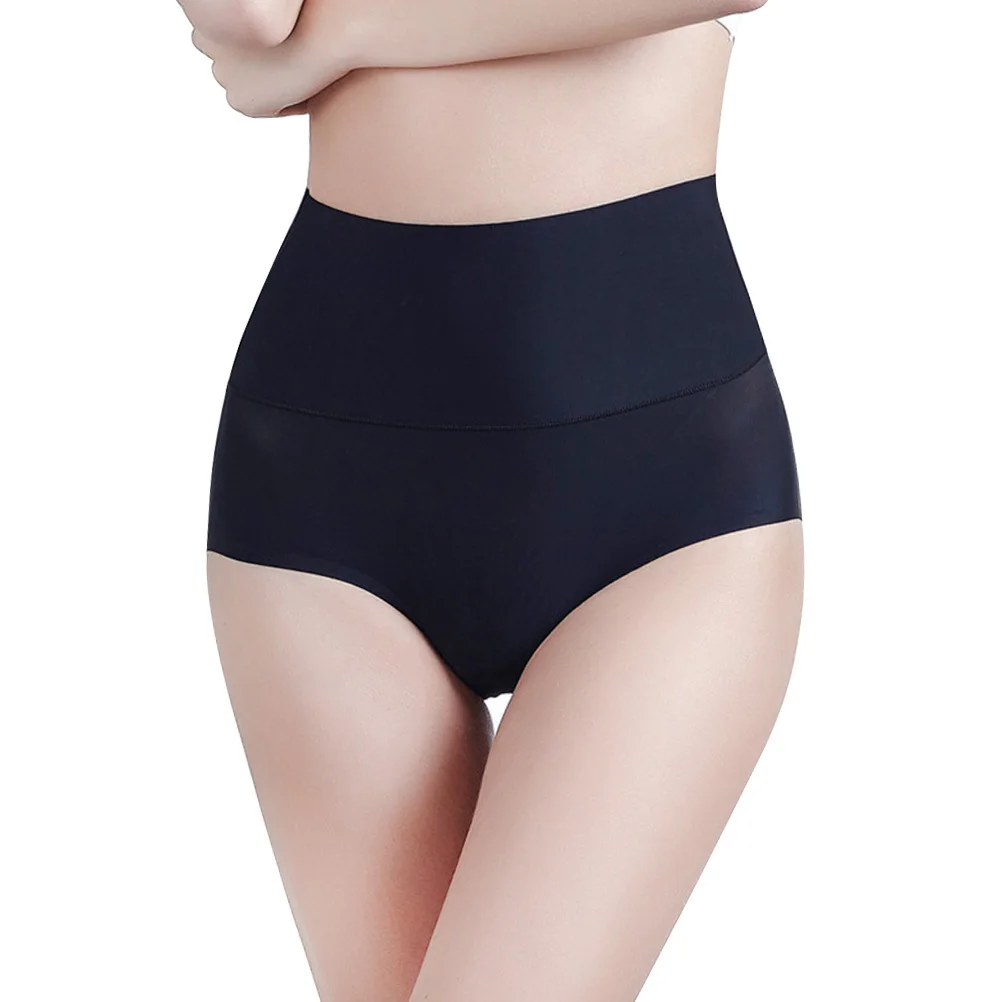 4 szt. Damskie majtki z wysokim stanem, czarne, rozmiar L, elastyczny pas, oddychające, bezszwowe figi modelujące sylwetkę, bez odcisków.
