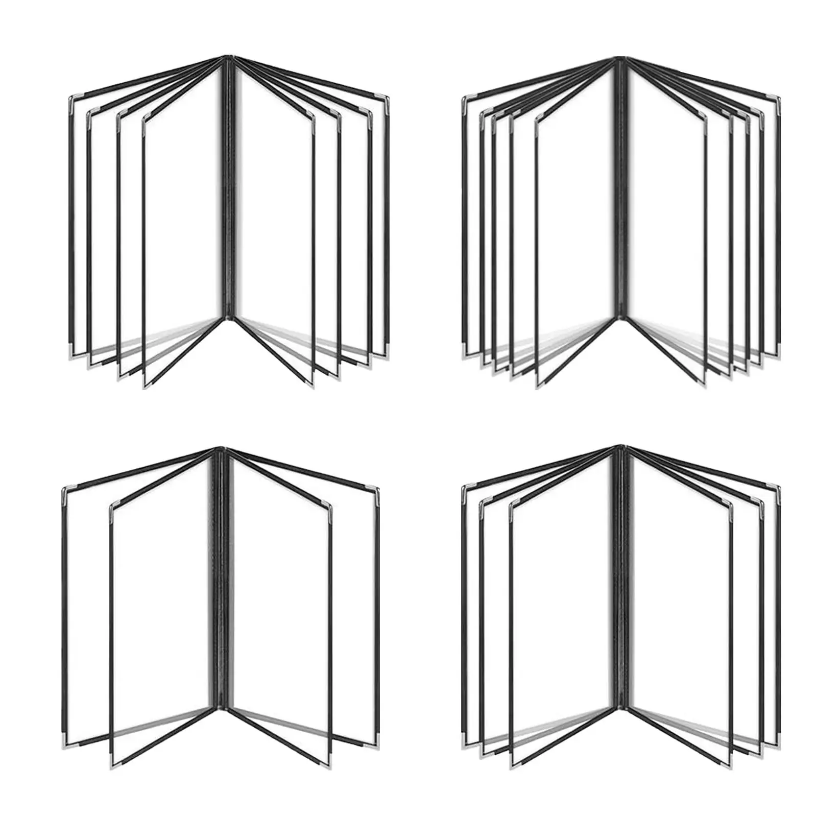 Restaurant Menu Cover Holder Double Panel Metal Corners PVC Material Transparent Folder Suitable for Bar Cafe Diner