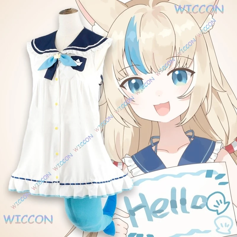

Gawr Gura Sameko Saba VTuber Shark Cosplay Costume Blue Anime Kigurumi PajamaKawaii Ears Tail Hololive Streamer Outfit Halloween