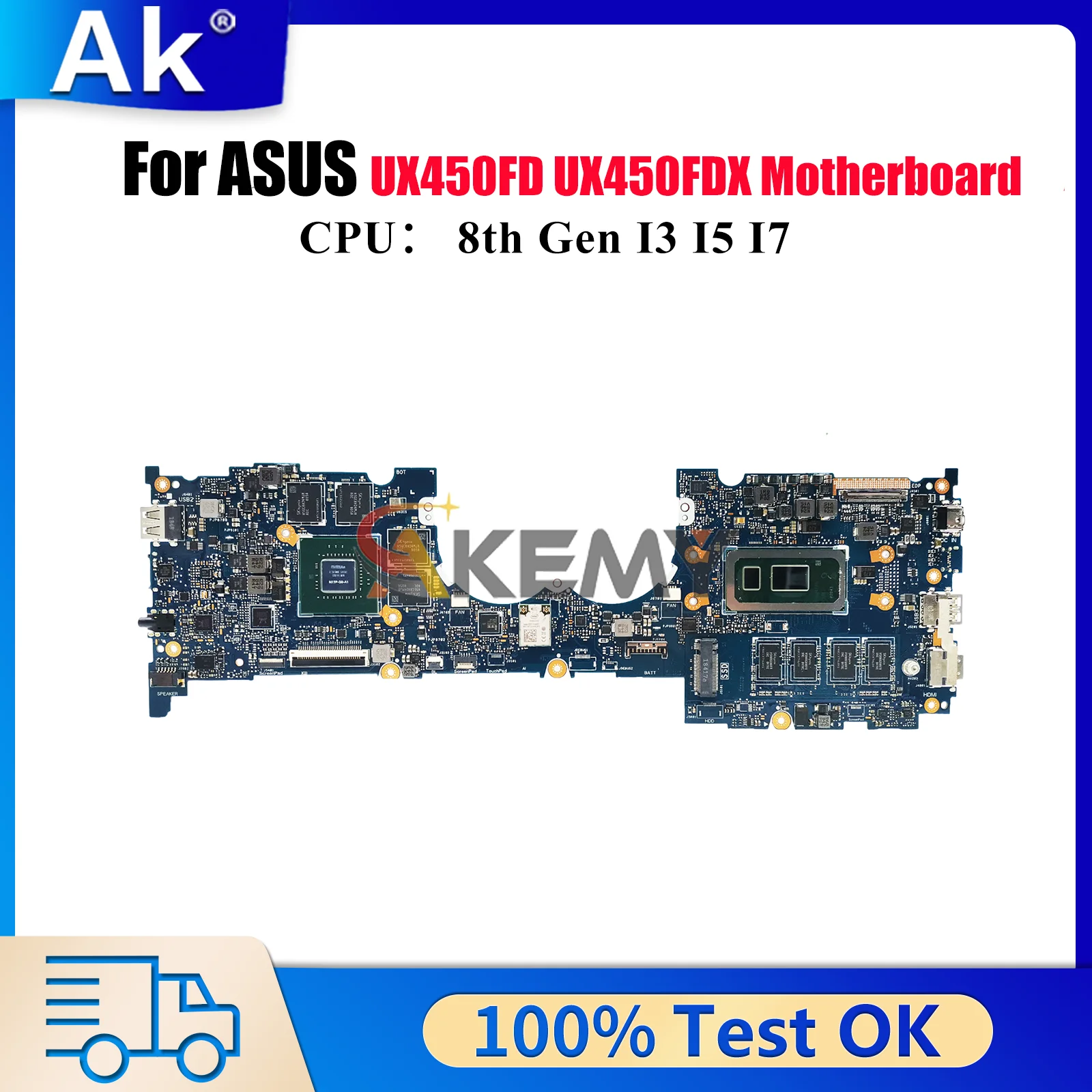 

UX450FDX Материнская плата для ноутбука ASUS ZenBook UX450FDX UX450FD UX450F Материнская плата для ноутбука с процессором I3 I5 I7 тест ОК быстрая доставка
