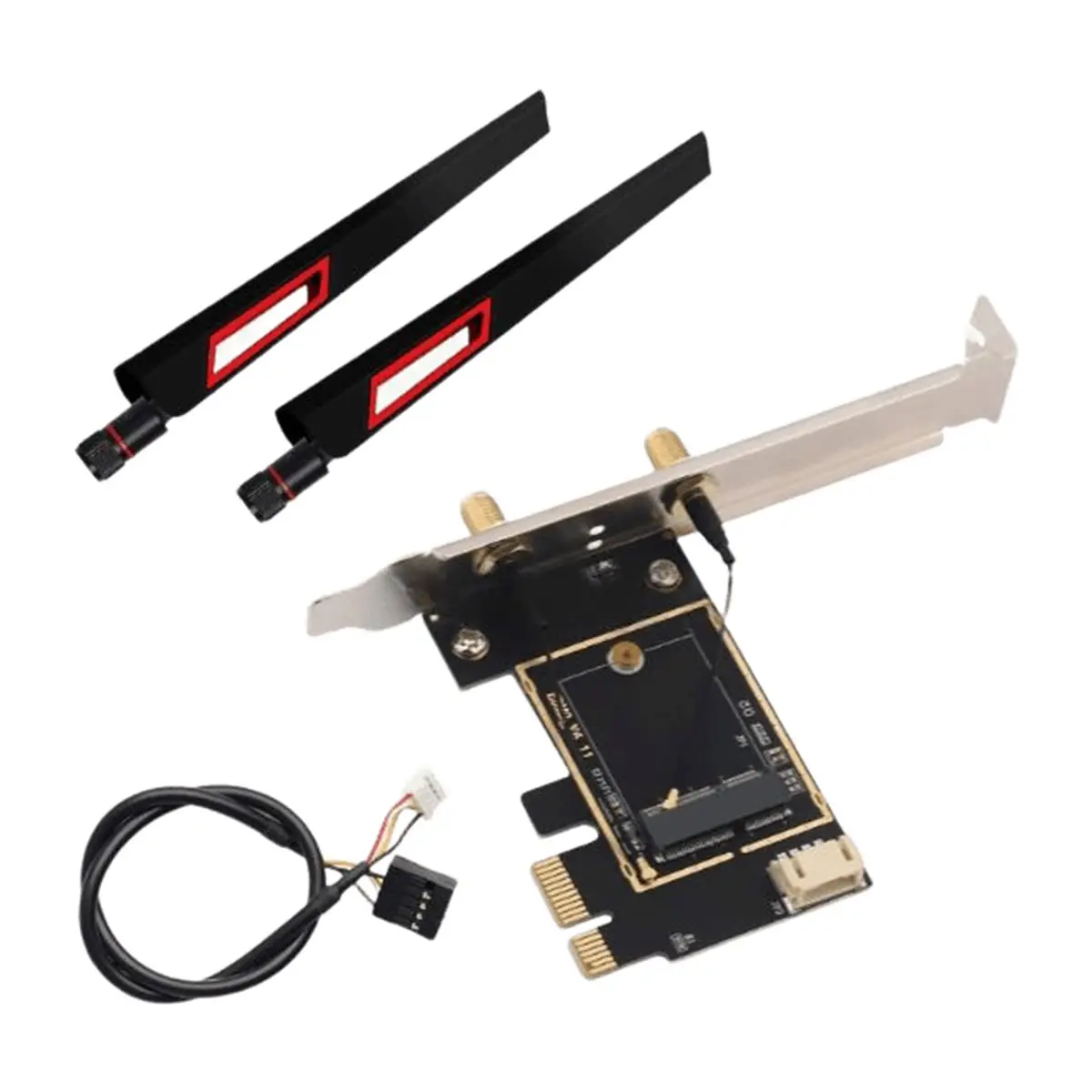Suitable M.2 NGFF to PCIe Adapter Card Wireless Network Card Converter with 10DB Antenna for AX210/AX200 Wireless WiFi Card