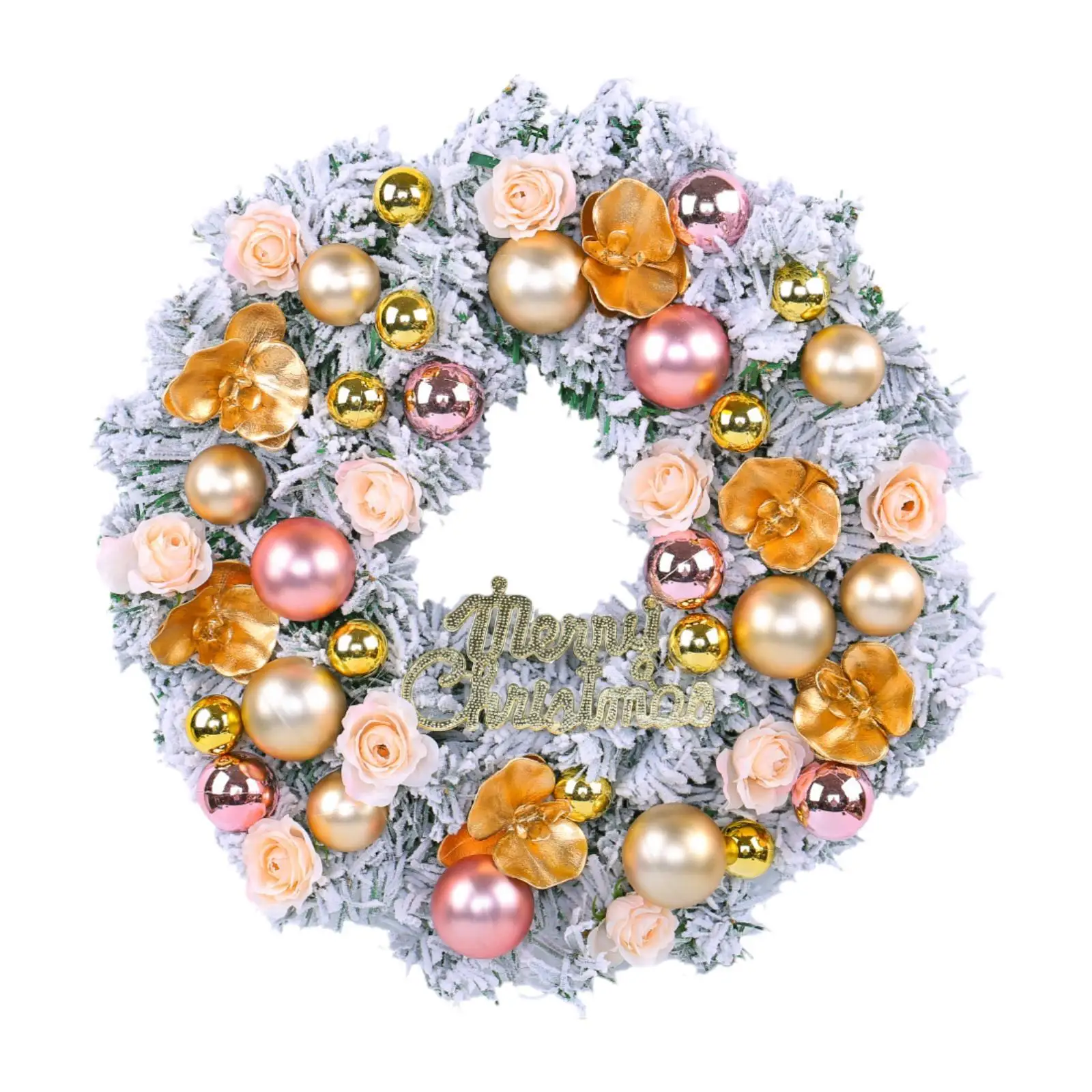 Artificial Christmas Wreath Winter Wreath Front Door Wall Decorative Artificial Floral Ornament for Farmhouse Outdoor Holiday