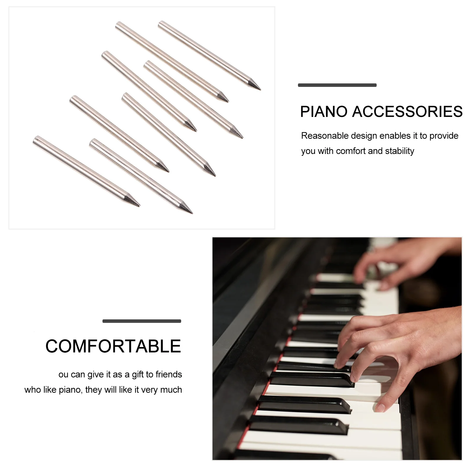 

160 Pcs Piano Needle Nail Set Repair Tools Needles Shenda Metal Accessories Tuning Supplies