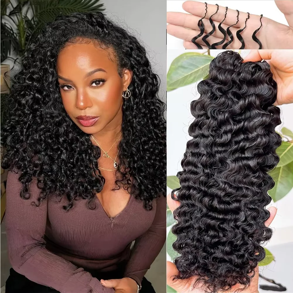 Extensions de cheveux humains 100% crochet, boucles ondulées, petites spirales, boucles Pixie, cheveux ondulés pré-séparés, tresses miracle sans nœuds