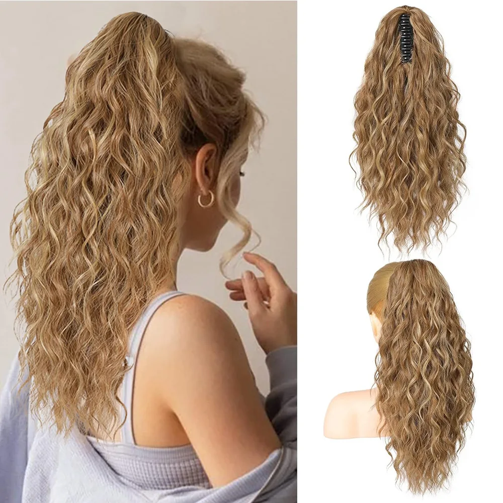 

24 inches Afro Curly V Part Wig with Bouncy Curls Synthetic Kinky Straight Glueless Hair for Women No Leave out Clip in Half Wig