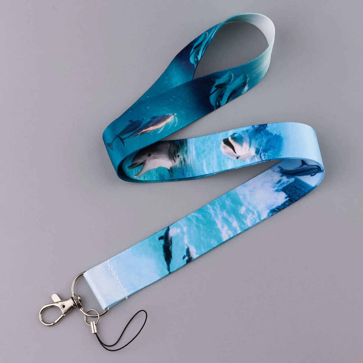 Cute Dolphin Blue Lanyard para celular Camera Keys Cord Chain Cartoon Lanyard Keychain Keycord Hanging Rope