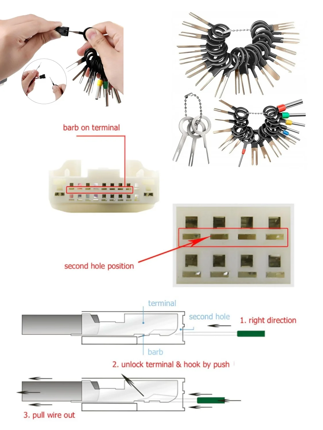 Kit de retrait de Terminal de voiture, boîte de connecteur de prise de fil, extracteur de broche de dégagement, ensemble d'extracteur de prise de Terminal, outils de réparation 41/26 pièces