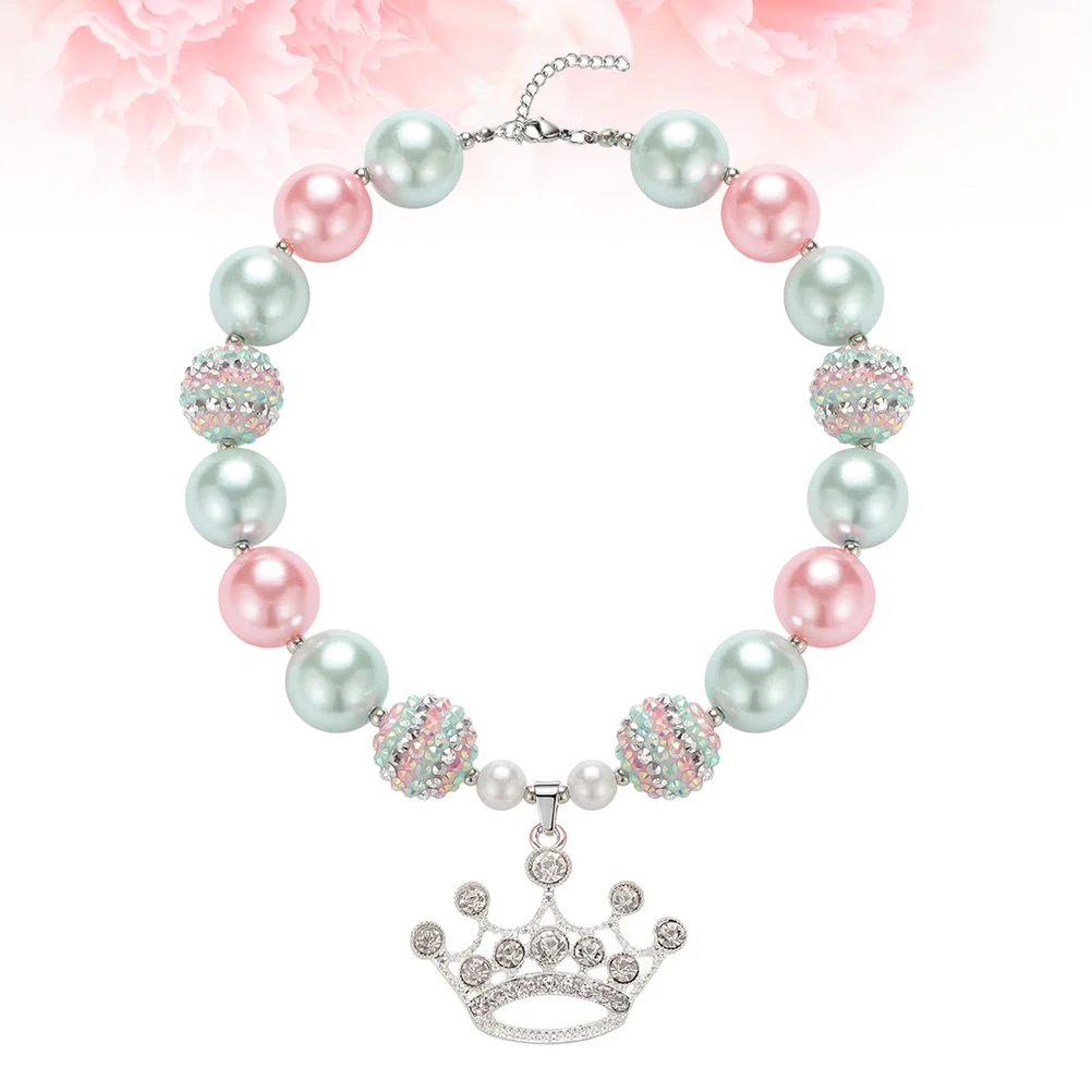 

Necklace Baby Girl Chain Kid Birthday Acrylic Choker Chunky Beaded Pendant Jewelry Present