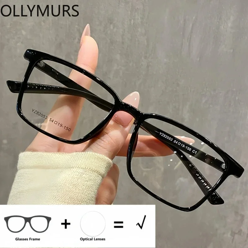 

Очки OLLYMURS больших размеров для мужчин, квадратные, с диоптриями, TR90, для коррекции близорукости, дальнозоркости, прогрессивные, мультифокальные, по рецепту, Y820