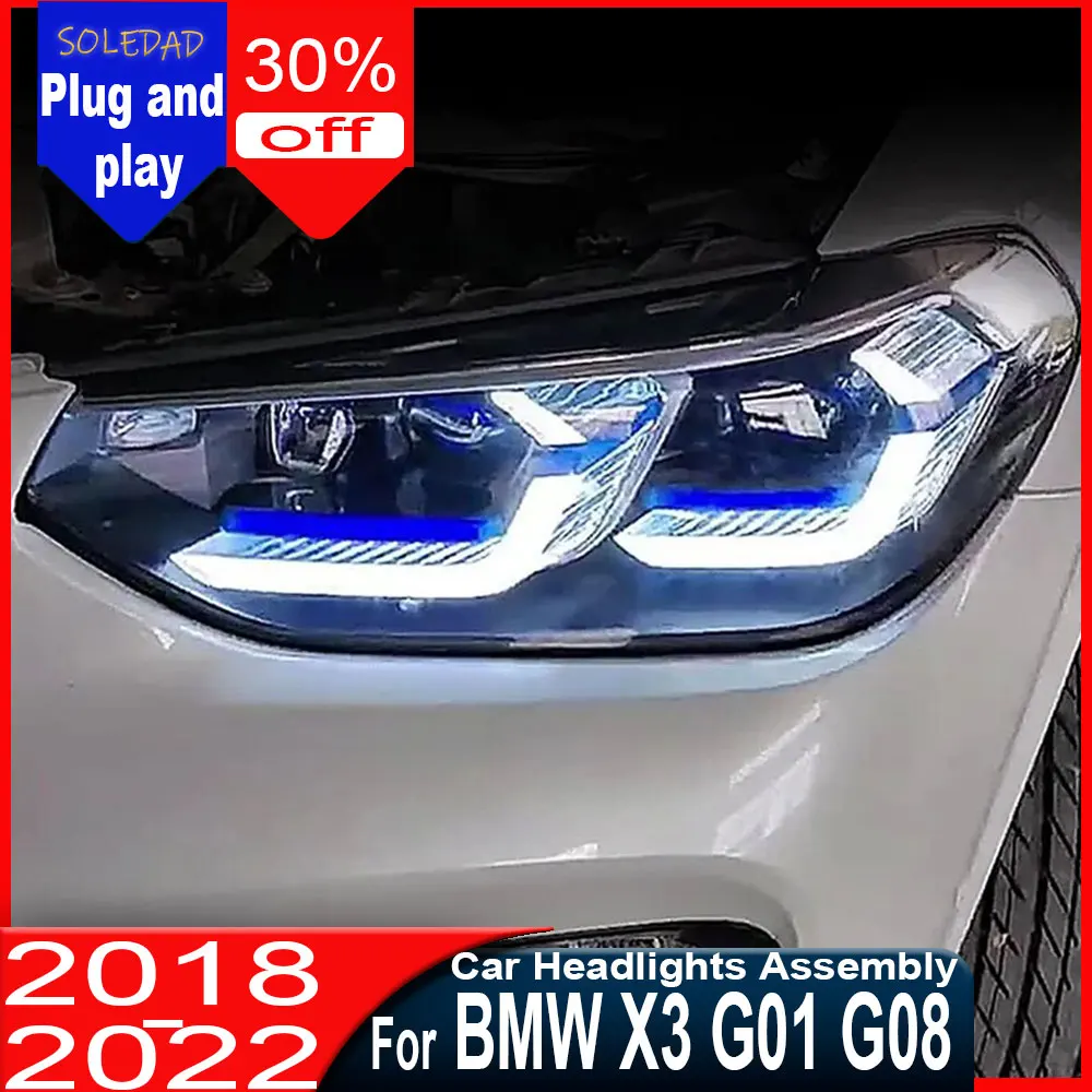 Car Accessories For BMW X3 G01 G08 2018 2019 2020 2021 2022 DRL Fog Trailer Lamps Turning Signal Voiture  Lamps Headlight Led