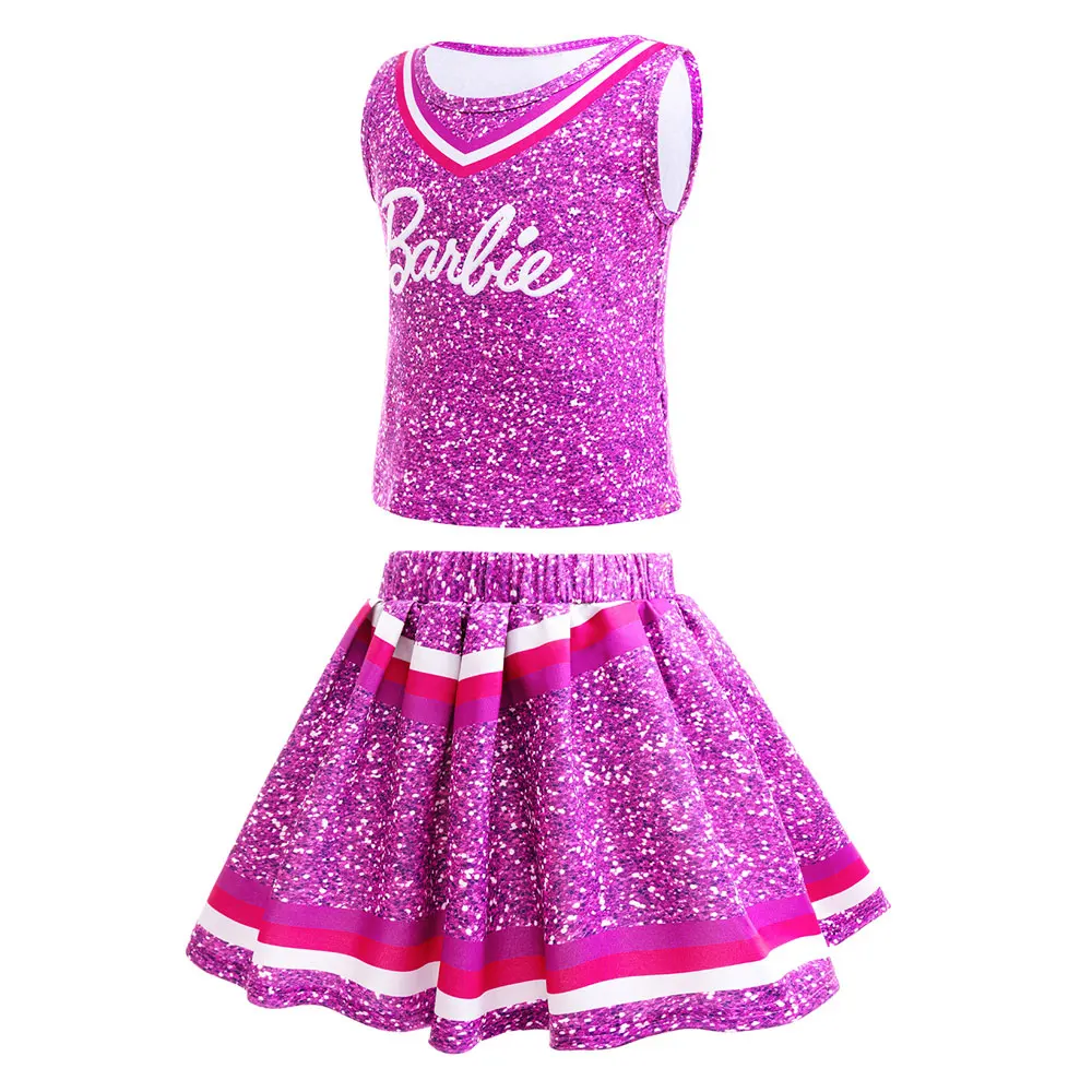 Bambini ragazze signore Cheerleader Costume Babie gonne a pieghe Cheer Uniform Outfit regali Pullover Top Shirt Lei