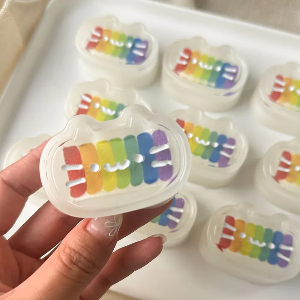 Miękka Tęczowa Zabawka Antystresowa w Kształcie Kota, Mochi Fidget Toy, Powolny Powrót, PU Squishy, Zabawka dla Dzieci