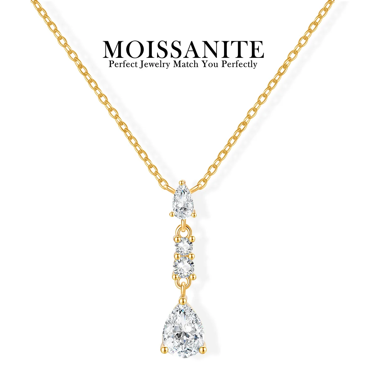 

Ожерелье с подвеской из муассанита 2,07 карата, серебро 925 пробы, позолота 18 карат, элегантный стиль, подарок на годовщину свадьбы