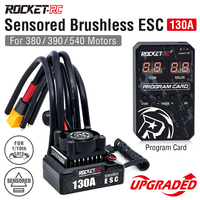 ROCKET-RC Brushless ESC 130A Sensored Electronic Speed Controller 6V/5A BEC with Cooling Fan For 1/10 RV Car 380/390/540 Motor