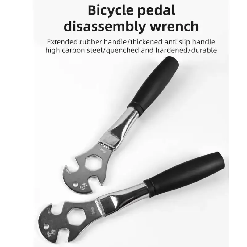 Fahrradpedalschlüssel Rostfrei Extra Langer Griff Multifunktionales Reparaturwerkzeug für Straßen- und Mountainbikes Notfallanwendung im Freien – Detail 10