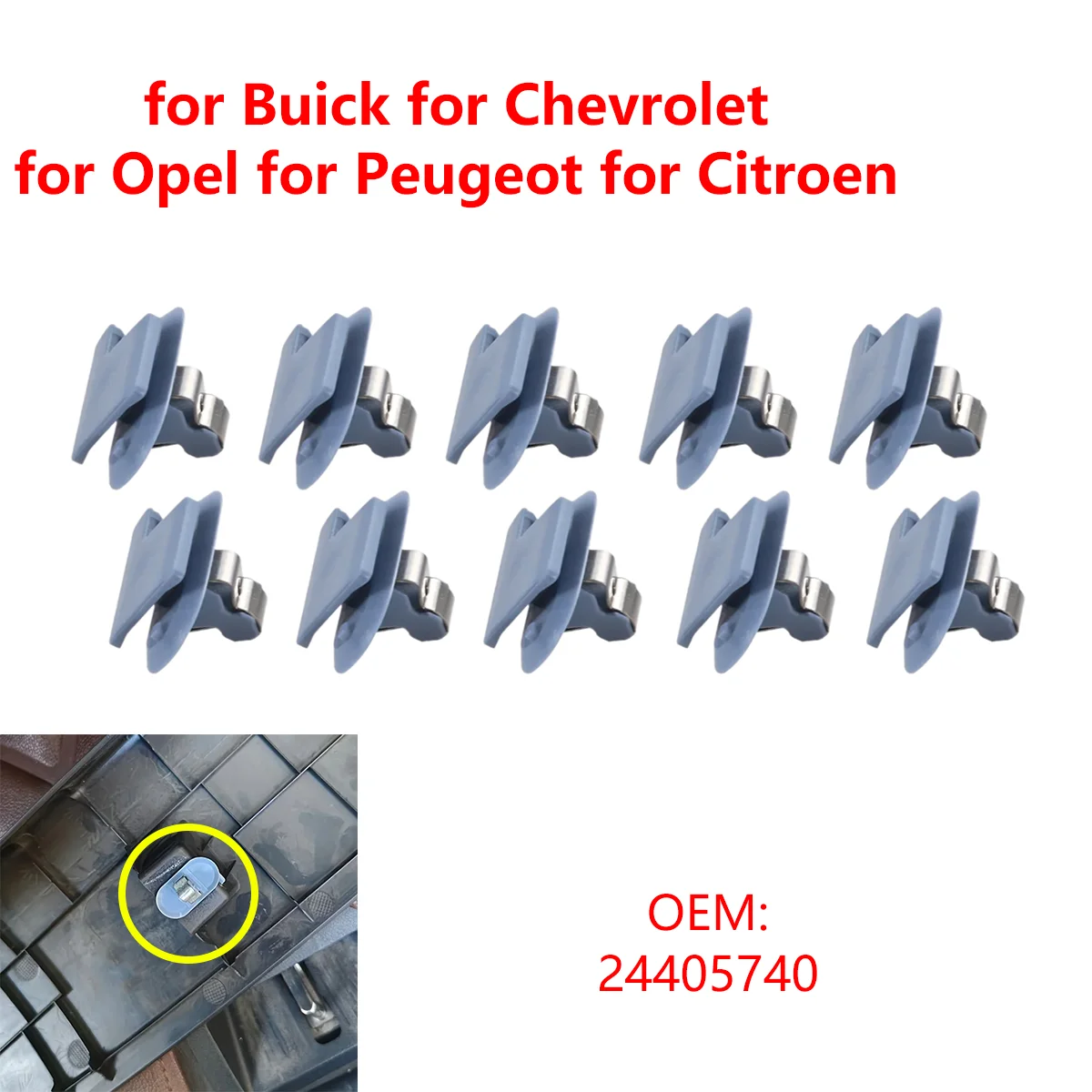 10Pcs 24405740 Car Tailgate Boot Pillar Interior Trim Panel Clips for Buick for Chevrolet for Opel for Peugeot for Citroen