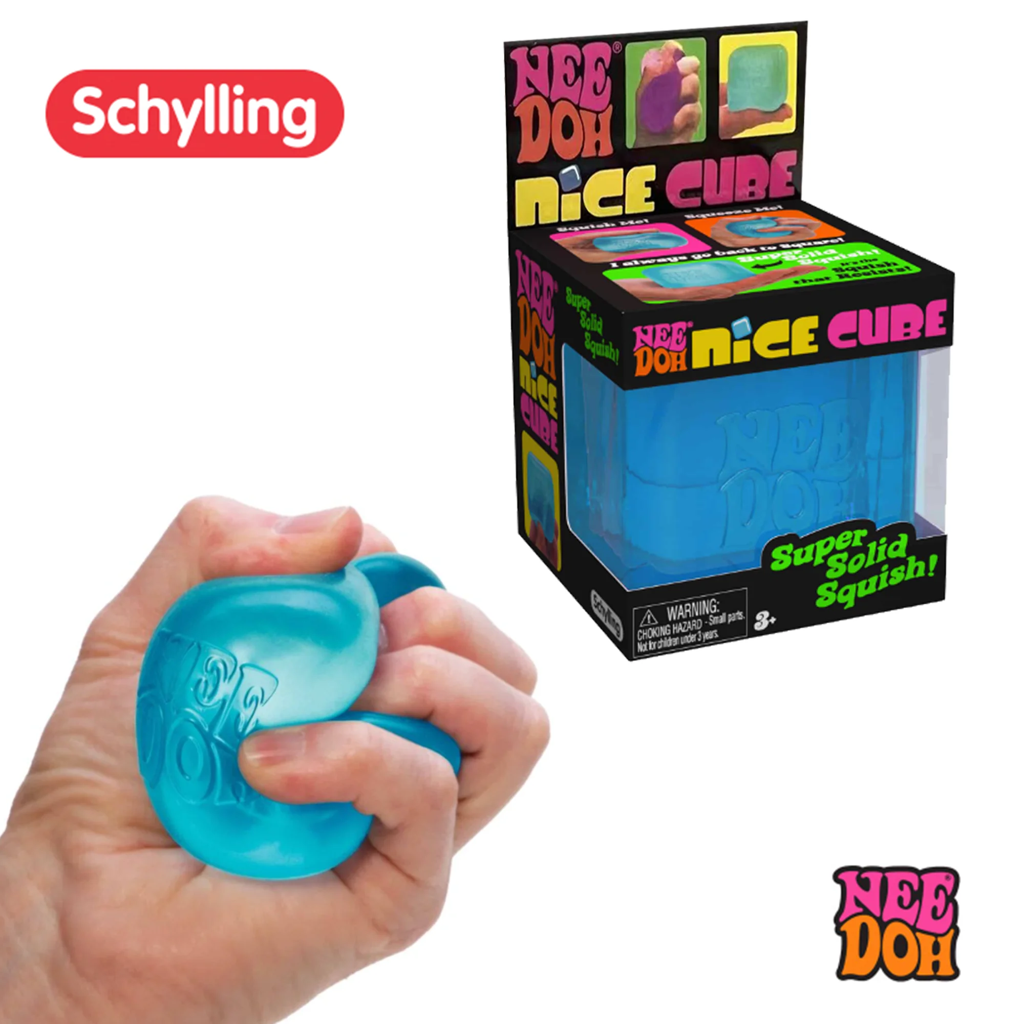 

NeeDoh Nice Cube 1PC Sensory Stress Ball Fidget Cube for Work School - Firm Slow Rise Squishy Toy for Kids Adults - 2.25 Square