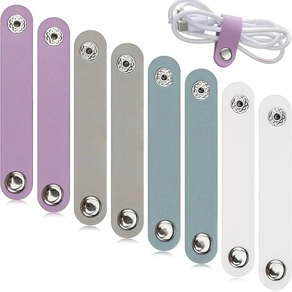 5/10PCS Cord Organizer Multipurpose Leather Cord Organizer Portable Earphone Cords Holder Winder Keeper for Wire Ties Power