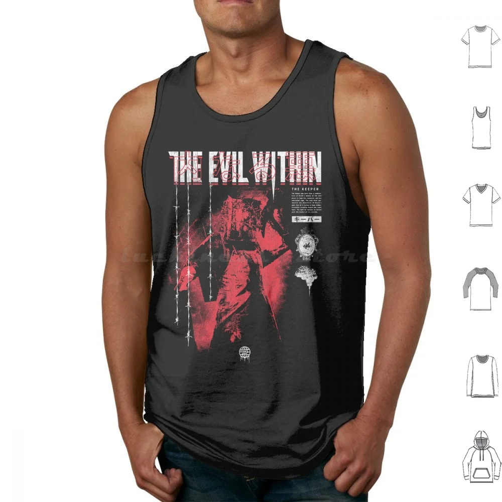 The Keeper-Evil Within Tank Tops Print Cotton Horror Scary Games Scary Game Horror Spooky The Evil Within The
