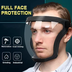 Maschera di protezione del lavoro visiera completa trasparente maschera antiappannamento antipolvere riutilizzabile utensili da cucina per la casa scudo integrale