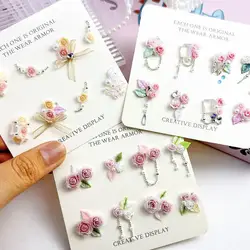 1set 3D Exquisite Resin Camellia Nail Charms Fresh Leaf Colorful Flowers Versatile Nail Art Decoration Accessories DIY Manicure