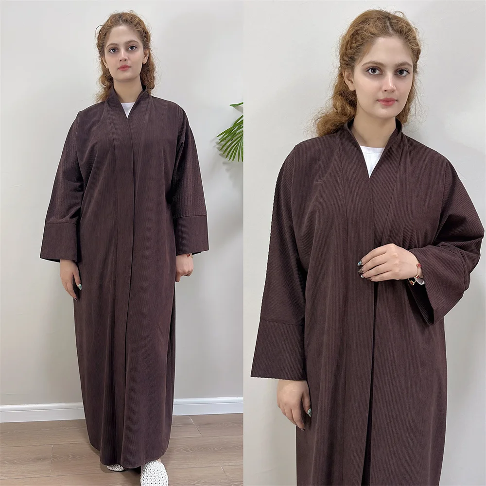 Autumn Winter Modest Dubai Abaya Ramadan Coat Muslim Dresses For Women Kimono Kaftan Turkey Islamic Robe Arabe Clothing Caftan