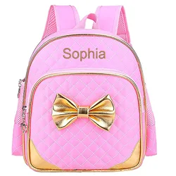 Mochila bordada personalizada para niños pequeños, bolsa de preescolar con texto personalizado, para guardería, 11 pulgadas