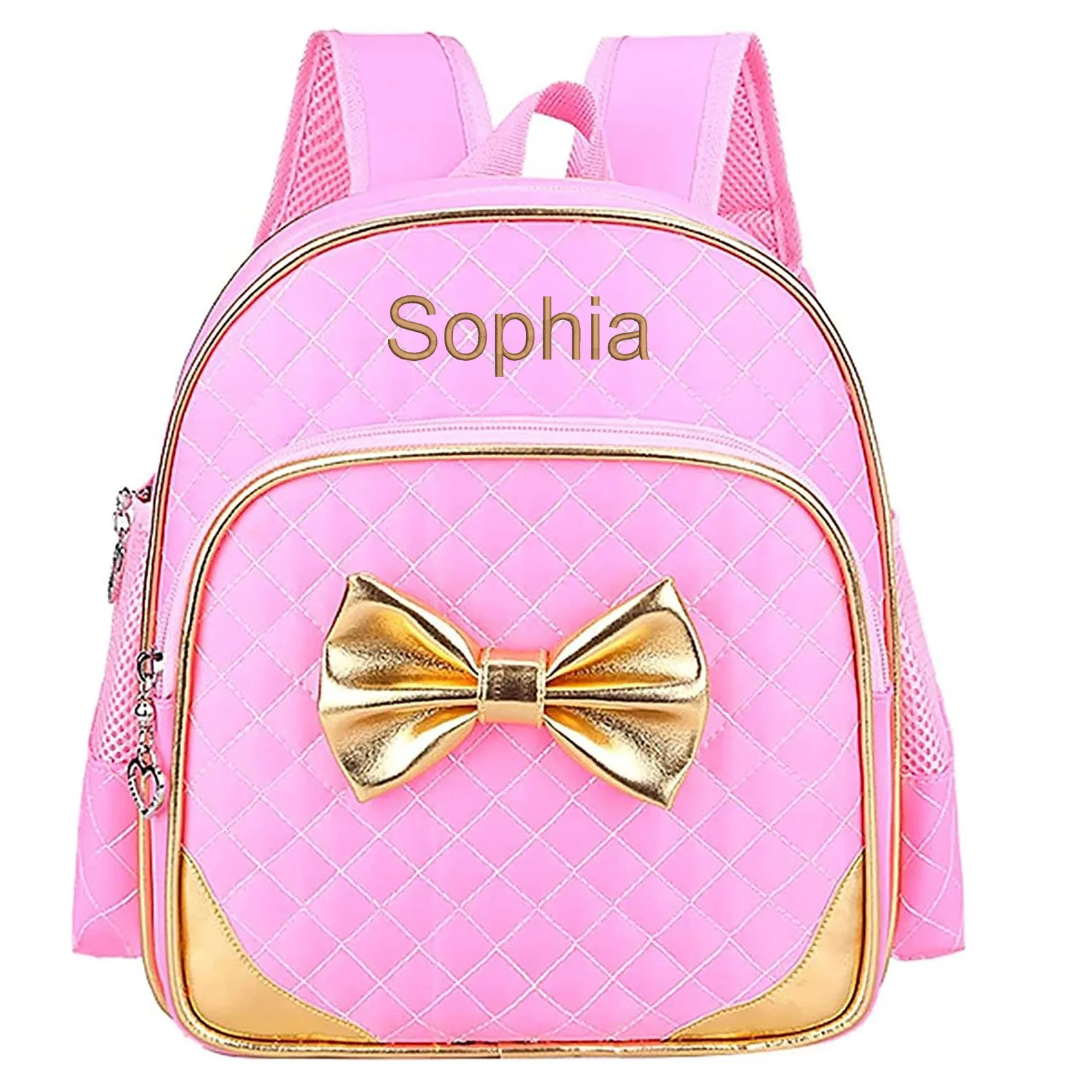 Personalised Embroidery Toddler Preschool Bag Custom Your Text Kindergarten Kids Backpack for Little Girls 11 Inches