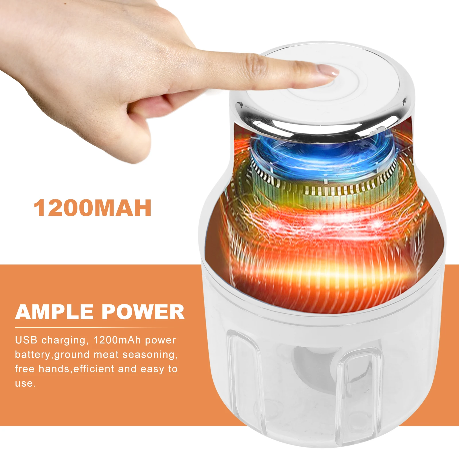 

USB Garlic Press Compact Masher Chopper Crusher Meat Grinder Multi Purpose Kitchen Tool ABS PC Material Fruit Vegetable Baby