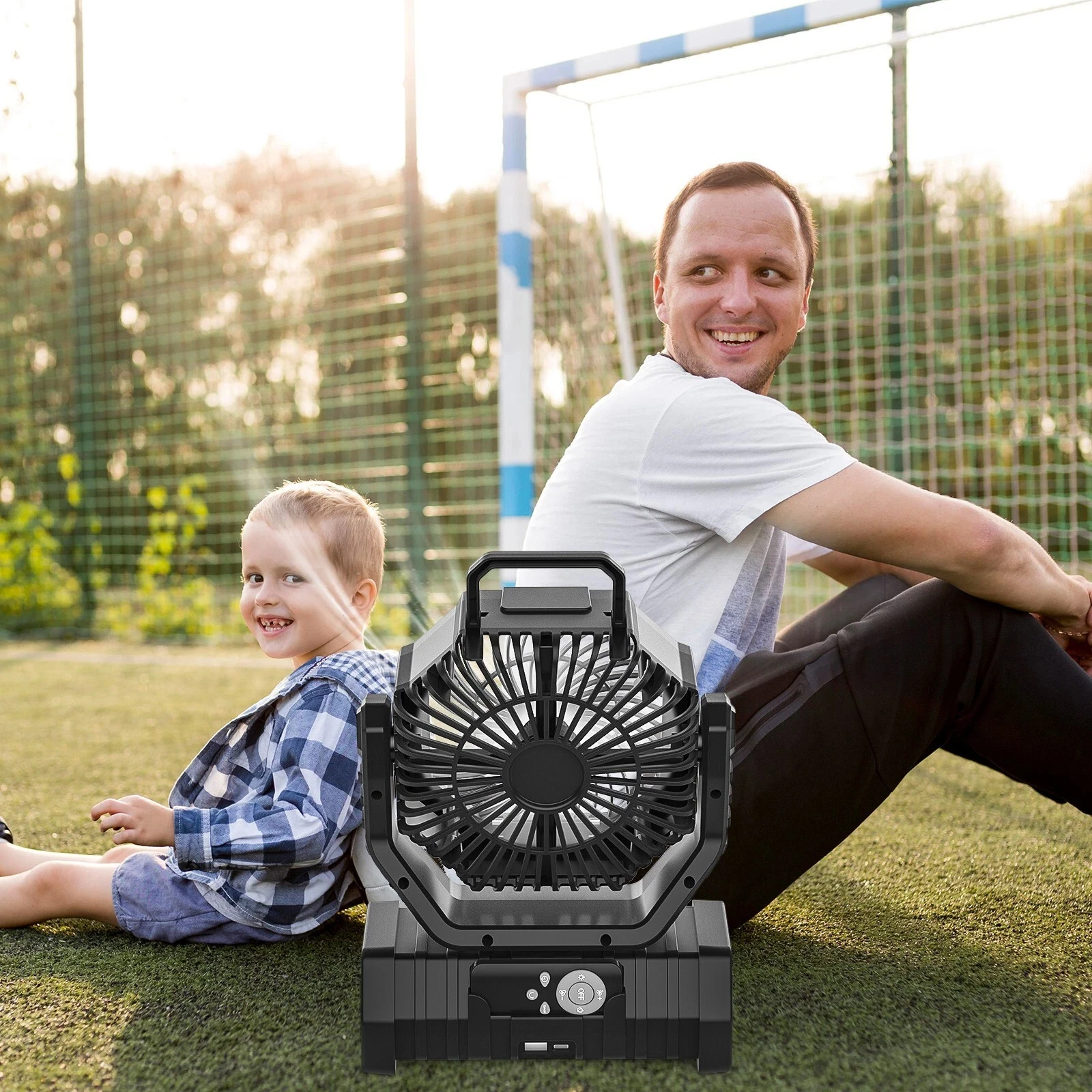 XIAOTREE Camping Fan 20000mAh Battery Powered Fan Rechargeable with LED Light Portable Outdoor Tent Fan with Hanging Hook image 5