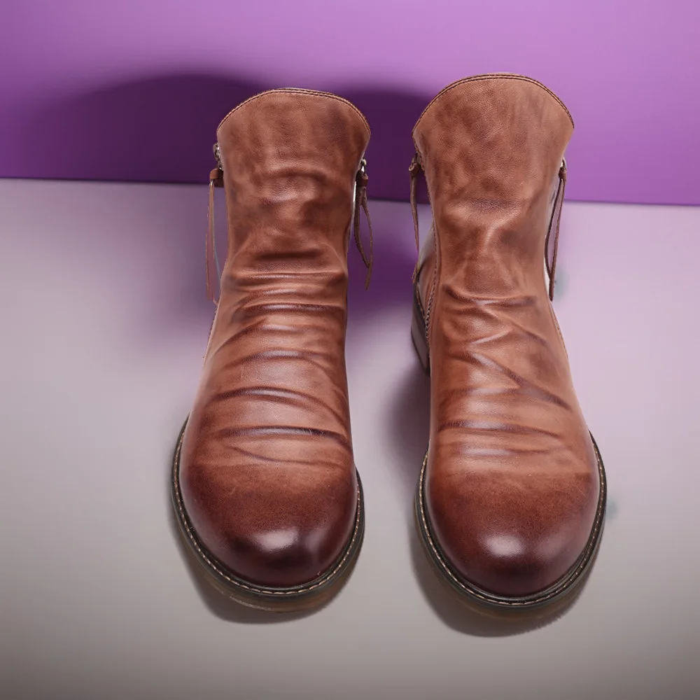 

Модные мужские кожаные ботинки с противоскользящей подошвой, спортивные мужские ботинки челси на открытом воздухе