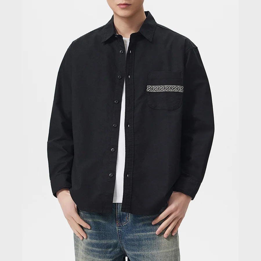 

Men Casual Commute Loose Long Sleeve Simple Fashion Cotton Shirt Cityboy Streetwear Vintage Plus Size Shirts Male Clothes Tops