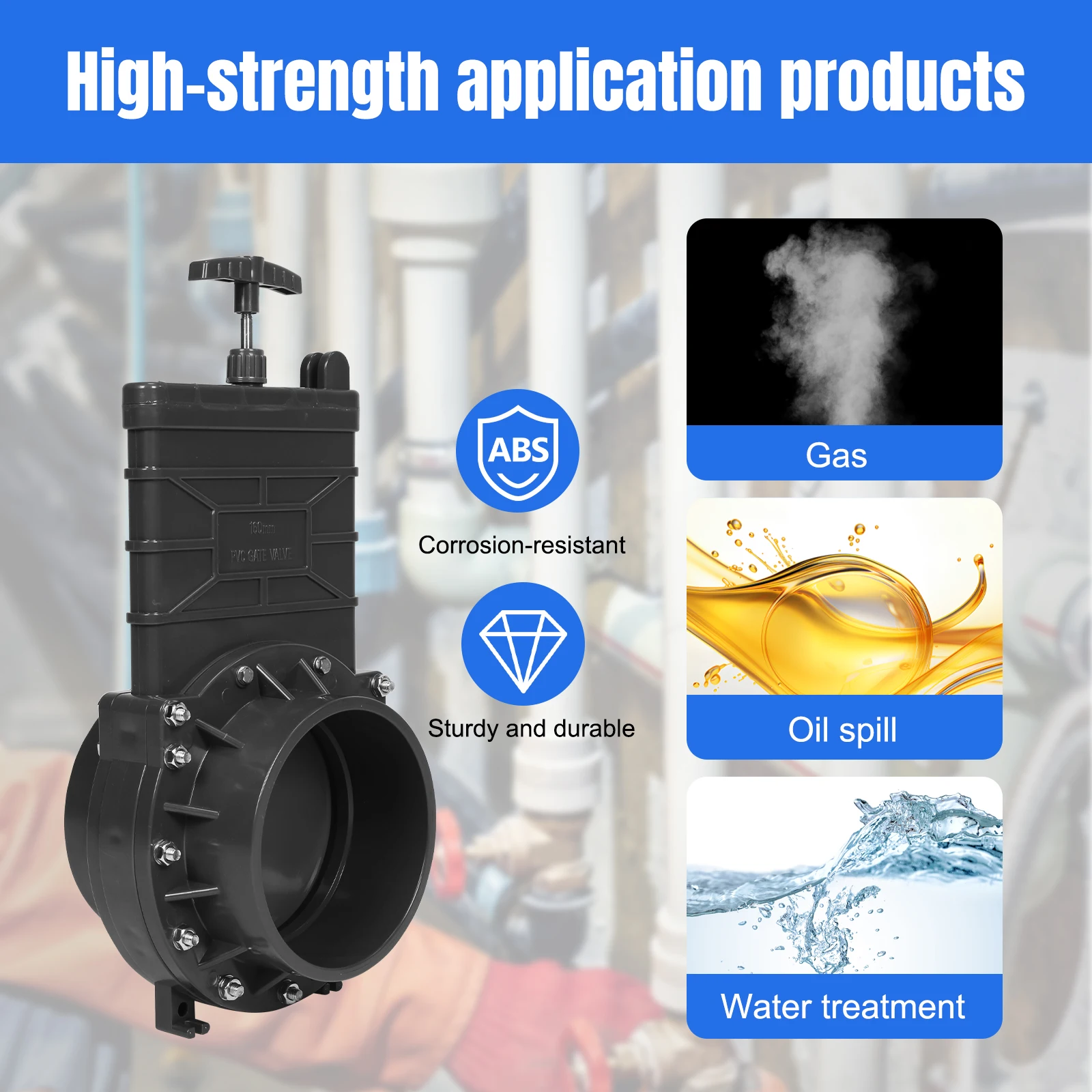 صمام بوابة PVC مع حارس البوابة RV TRAILER VAN Spigot Valve Assembly صمام لوحة سحب بلاستيكية