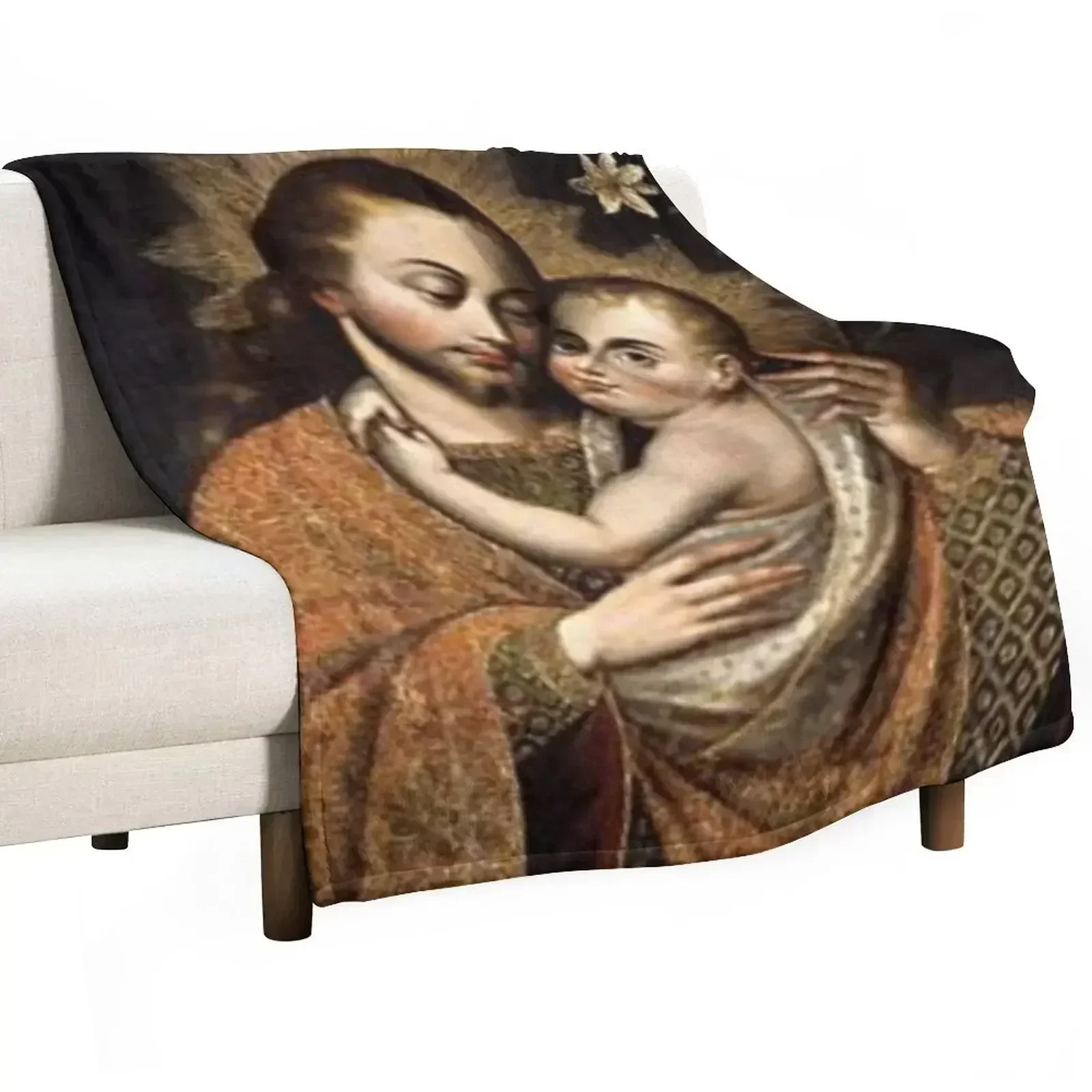 

Year of St. Joseph: Saint Joseph and Jesus Throw Blanket Hair Extra Large Throw Beautifuls manga Blankets