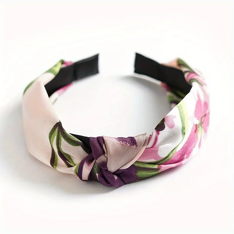 

Polka Dot Floral Headband Soft Stretchable Hair Band for Women Girls Daily Fashion Accessory