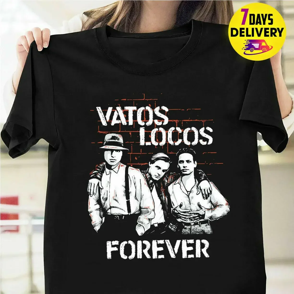 Camiseta Blood In Blood Out Vatos Locos Forever, camisetas Unisex negras talla S-3Xl 2019