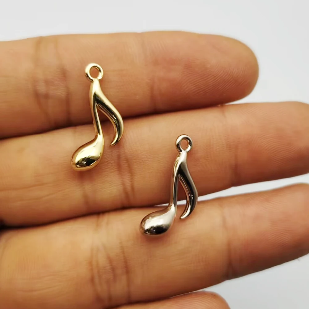 10pcs Music Note Charm for Jewelry Accessories Diy Making Earring Bracelet Keychain Pendant Craft Supplies