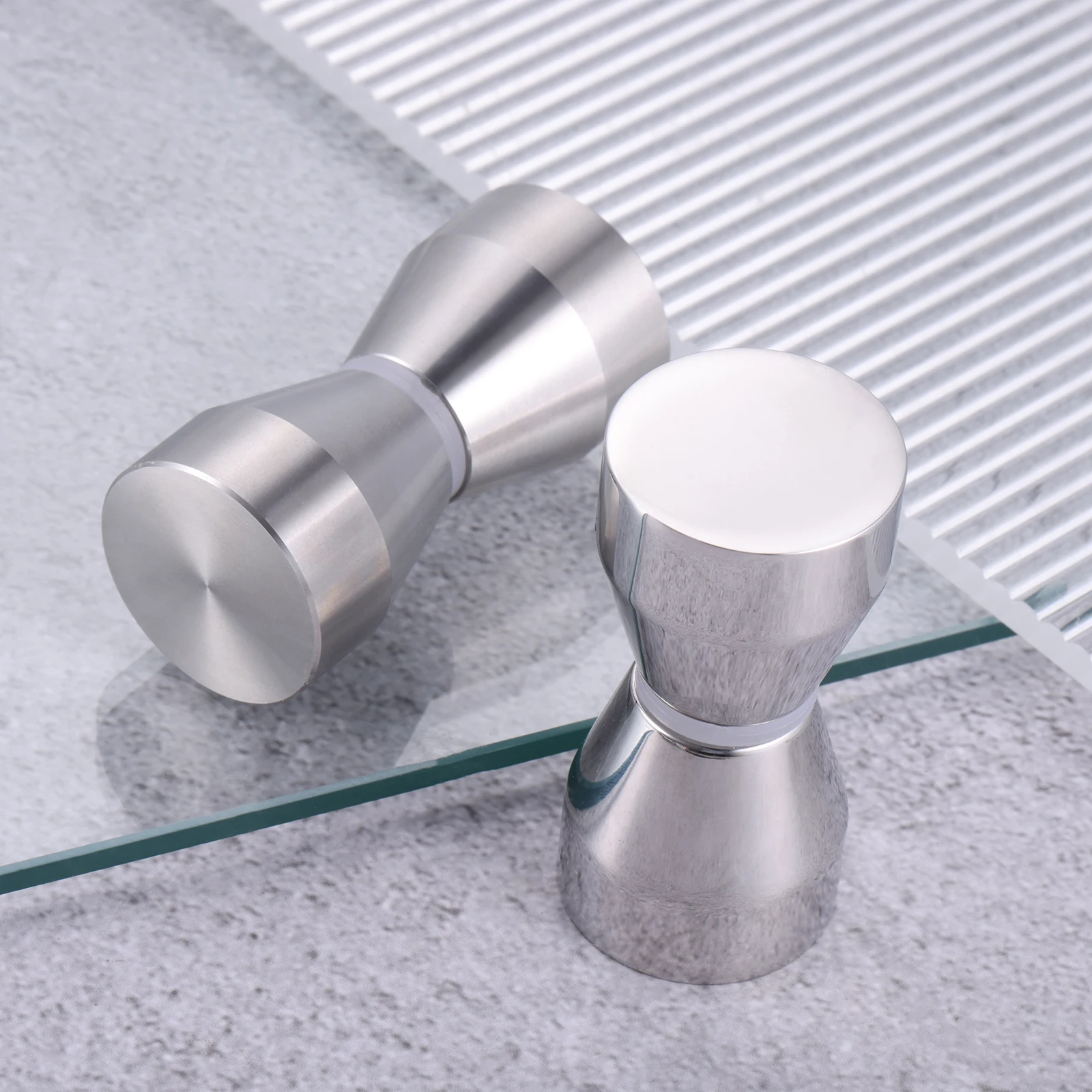 1pc Stainless Steel Shower Door Handle for 6mm to 18mm Thickness Glass Kitchen Cupboard Bathroom Sliding Door Knob Handles