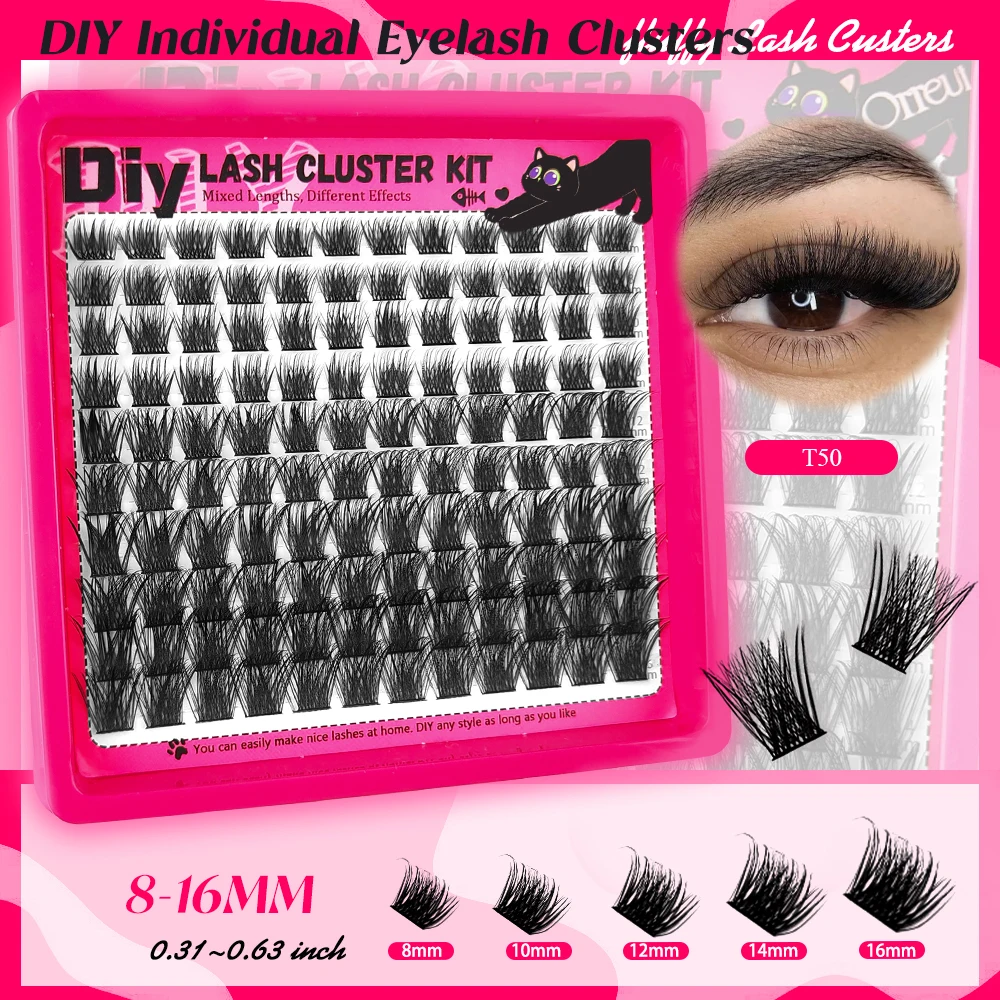 RED SIREN Segmentierte Einzelwimpern, Faux Mink Flauschige Manga-Wimpernbündel, Selbstklebende Künstliche Wimpern für Tägliches Make-up – Detail 11